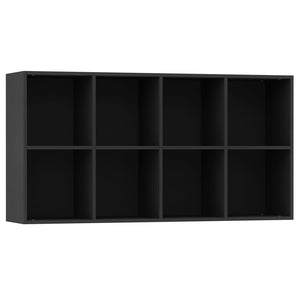 vidaXL Book Cabinet/Sideboard Black 66x30x130 cm Engineered Wood