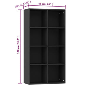 vidaXL Book Cabinet/Sideboard Black 66x30x130 cm Engineered Wood