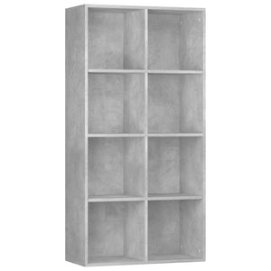 vidaXL Book Cabinet/Sideboard Concrete Grey 66x30x130 cm Engineered Wood