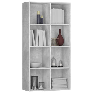 vidaXL Book Cabinet/Sideboard Concrete Grey 66x30x130 cm Engineered Wood