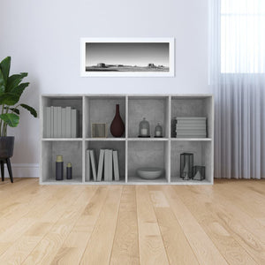 vidaXL Book Cabinet/Sideboard Concrete Grey 66x30x130 cm Engineered Wood