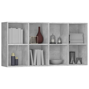 vidaXL Book Cabinet/Sideboard Concrete Grey 66x30x130 cm Engineered Wood