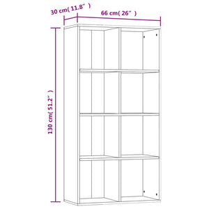 vidaXL Book Cabinet/Sideboard Concrete Grey 66x30x130 cm Engineered Wood