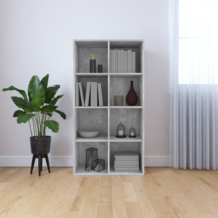 vidaXL Book Cabinet/Sideboard Concrete Grey 66x30x130 cm Engineered Wood