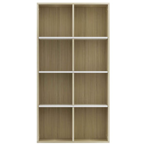 vidaXL Book Cabinet/TV Cabinet White and Sonoma Oak 36x30x114 cm Engineered Wood