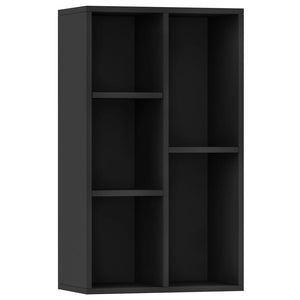 vidaXL Book Cabinet/Sideboard Black 50x25x80 cm Engineered Wood