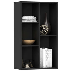 vidaXL Book Cabinet/Sideboard Black 50x25x80 cm Engineered Wood