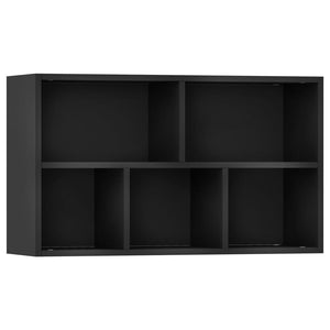 vidaXL Book Cabinet/Sideboard Black 50x25x80 cm Engineered Wood