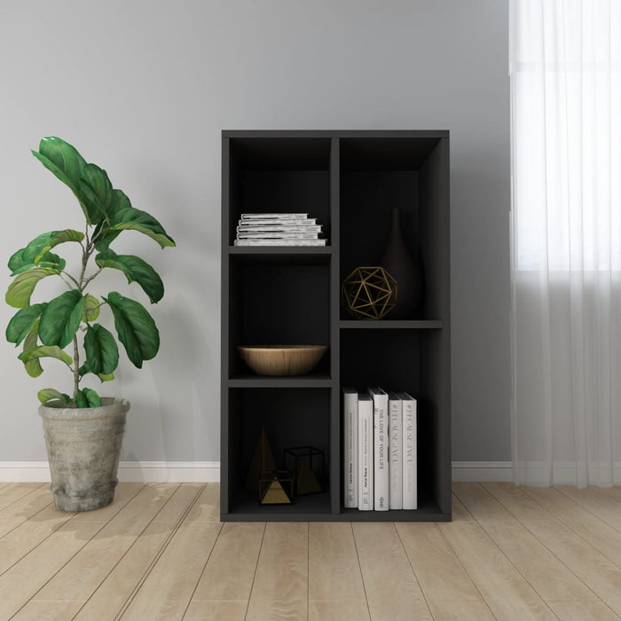 vidaXL Book Cabinet/Sideboard Black 50x25x80 cm Engineered Wood