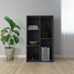 vidaXL Book Cabinet/Sideboard Grey 50x25x80 cm Engineered Wood