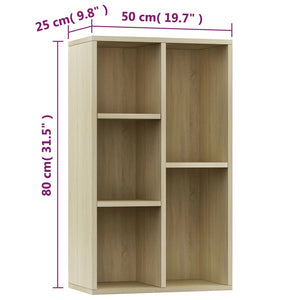 vidaXL Book Cabinet/Sideboard Sonoma Oak 50x25x80 cm Engineered Wood