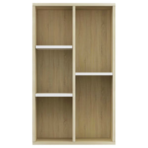 vidaXL Book Cabinet/Sideboard White and Sonoma Oak 50x25x80 cm Engineered Wood