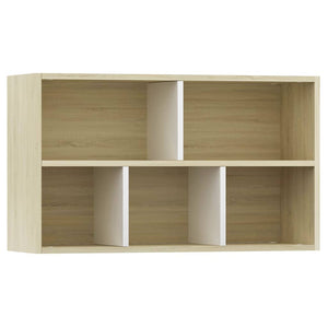 vidaXL Book Cabinet/Sideboard White and Sonoma Oak 50x25x80 cm Engineered Wood