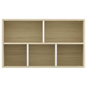 vidaXL Book Cabinet/Sideboard White and Sonoma Oak 50x25x80 cm Engineered Wood