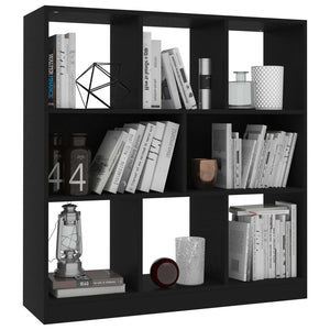 vidaXL Book Cabinet Black 97.5x29.5x100 cm Engineered Wood