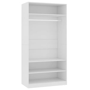 vidaXL Wardrobe White 100x50x200 cm Engineered Wood