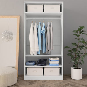 vidaXL Wardrobe White 100x50x200 cm Engineered Wood