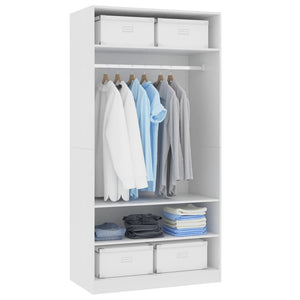 vidaXL Wardrobe White 100x50x200 cm Engineered Wood