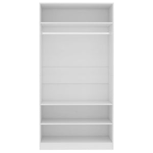 vidaXL Wardrobe White 100x50x200 cm Engineered Wood