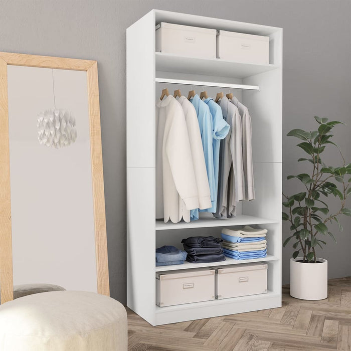 vidaXL Wardrobe White 100x50x200 cm Engineered Wood