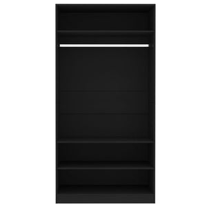 vidaXL Wardrobe Black 100x50x200 cm Engineered Wood