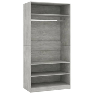 vidaXL Wardrobe Concrete Grey 100x50x200 cm Engineered Wood