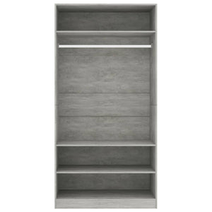 vidaXL Wardrobe Concrete Grey 100x50x200 cm Engineered Wood