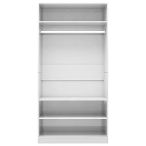 vidaXL Wardrobe High Gloss White 100x50x200 cm Engineered Wood