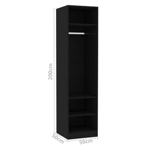 vidaXL Wardrobe Black 50x50x200 cm Engineered Wood