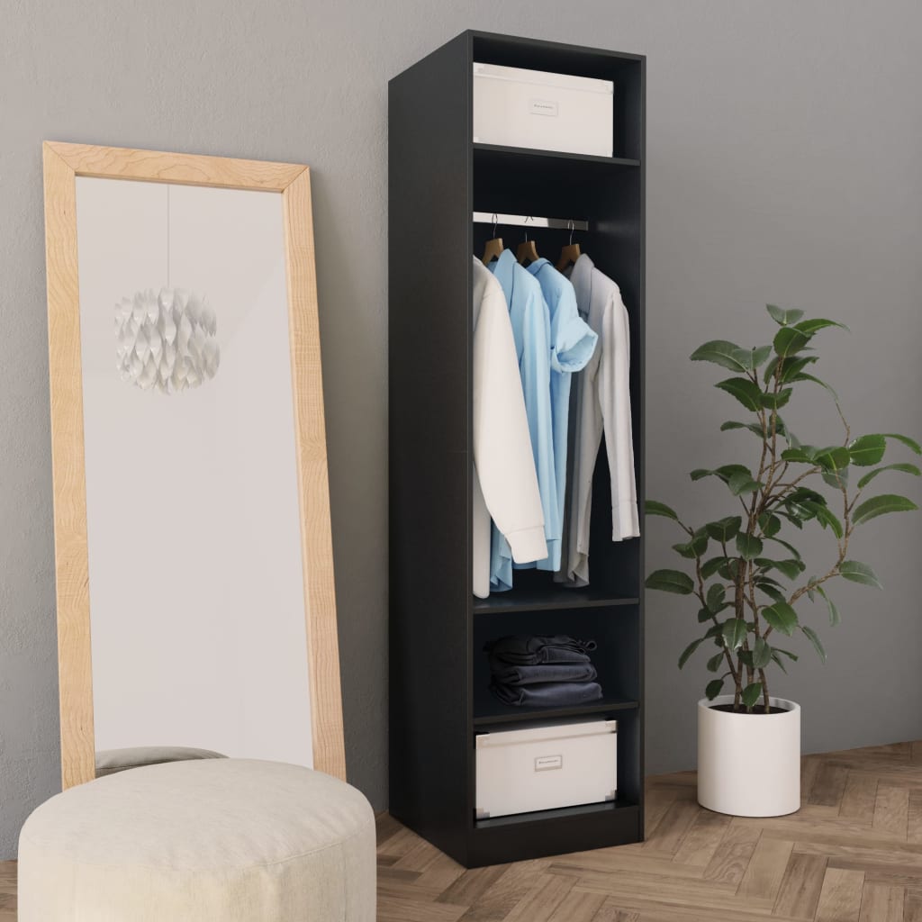 vidaXL Wardrobe Black 50x50x200 cm Engineered Wood