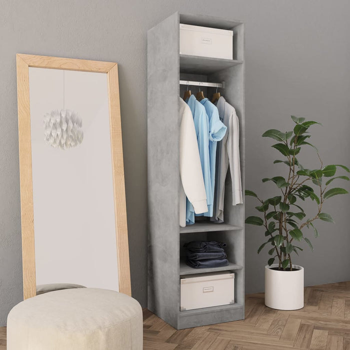 vidaXL Wardrobe Concrete Grey 50x50x200 cm Engineered Wood