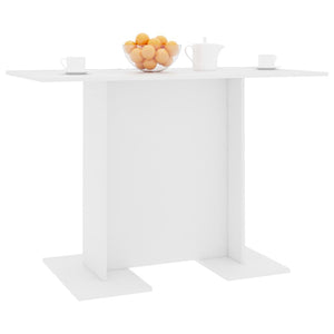 vidaXL Dining Table White 110x60x75 cm Engineered Wood