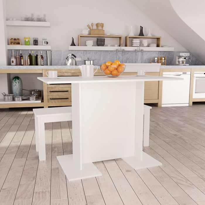 vidaXL Dining Table White 110x60x75 cm Engineered Wood