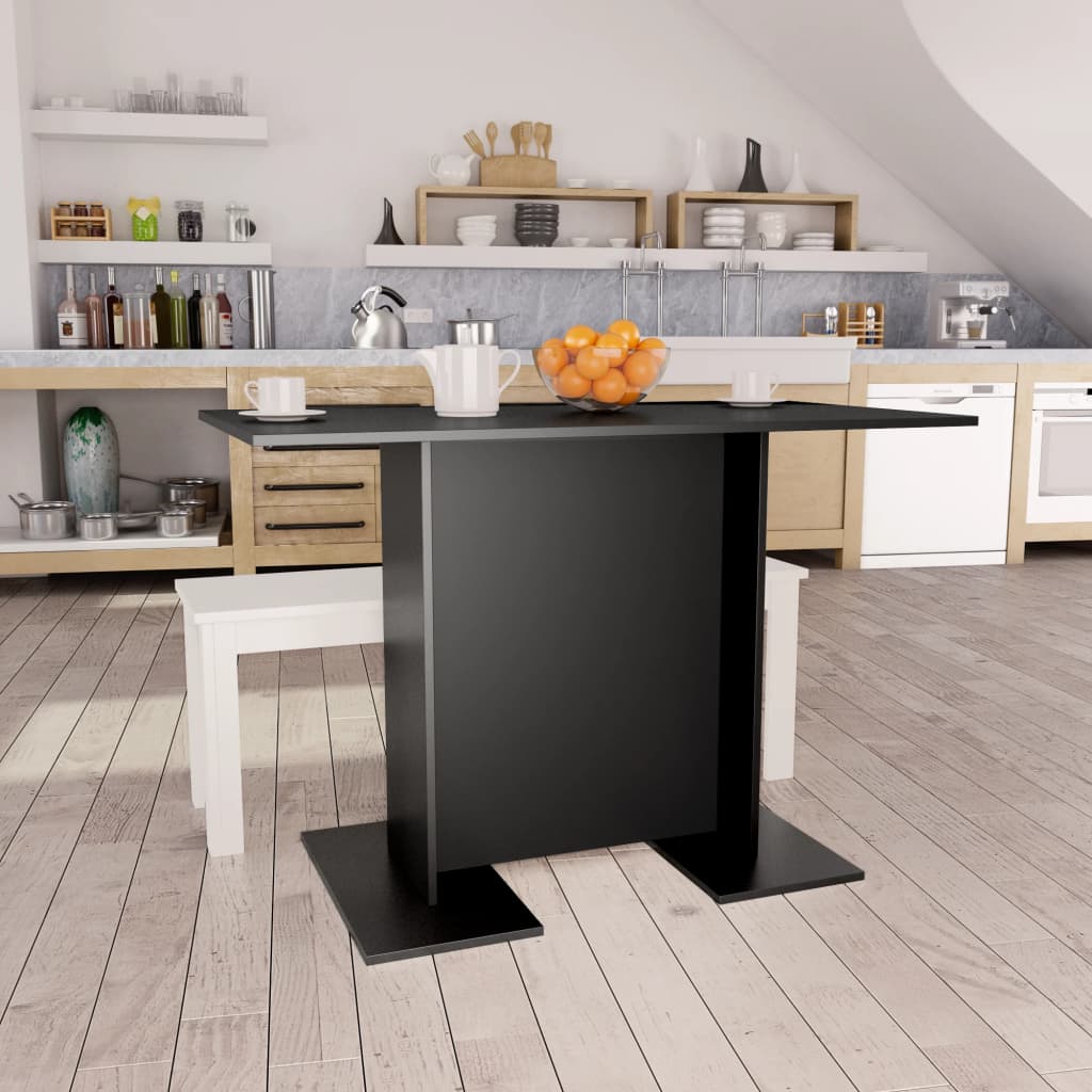 vidaXL Dining Table Black 110x60x75 cm Engineered Wood