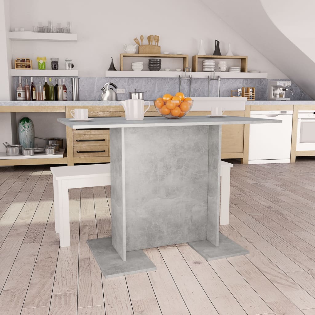 vidaXL Dining Table Concrete Grey 110x60x75 cm Engineered Wood