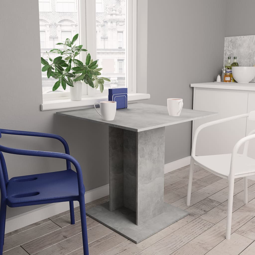 vidaXL Dining Table Concrete Grey 80x80x75 cm Engineered Wood