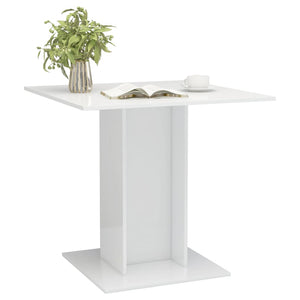 vidaXL Dining Table High Gloss White 80x80x75 cm Engineered Wood