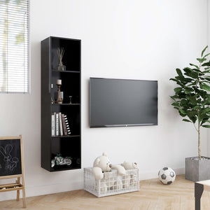 vidaXL Book Cabinet/TV Cabinet Black 143x30x36 cm