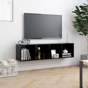 vidaXL Book Cabinet/TV Cabinet Black 143x30x36 cm