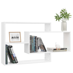 vidaXL Wall Shelf White 104x20x58.5 cm Engineered Wood