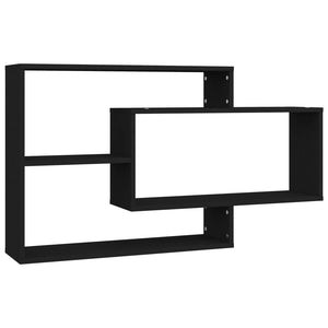 vidaXL Wall Shelf Black 104x20x58.5 cm Engineered Wood