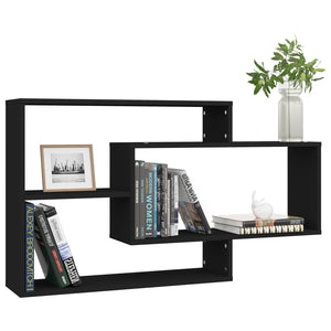 vidaXL Wall Shelf Black 104x20x58.5 cm Engineered Wood