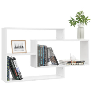 vidaXL Wall Shelf High Gloss White 104x20x58.5 cm Engineered Wood