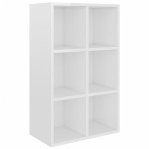 vidaXL Book Cabinet/Sideboard High Gloss White 66x30x98 cm Engineered Wood