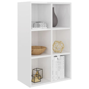 vidaXL Book Cabinet/Sideboard High Gloss White 66x30x98 cm Engineered Wood