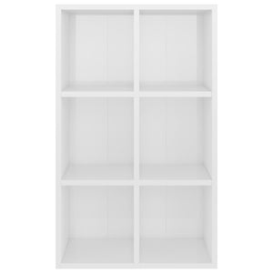 vidaXL Book Cabinet/Sideboard High Gloss White 66x30x98 cm Engineered Wood