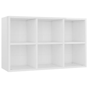 vidaXL Book Cabinet/Sideboard High Gloss White 66x30x98 cm Engineered Wood