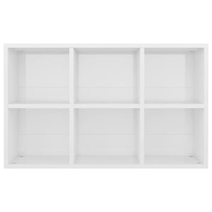 vidaXL Book Cabinet/Sideboard High Gloss White 66x30x98 cm Engineered Wood