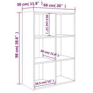 vidaXL Book Cabinet/Sideboard High Gloss White 66x30x98 cm Engineered Wood