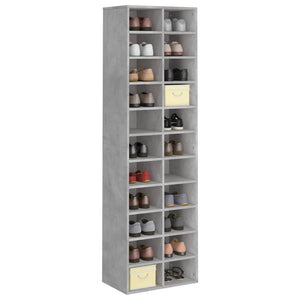 vidaXL Shoe Cabinet Concrete Grey 54x34x183 cm Engineered Wood